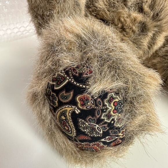 Golden Bear Co Seoul Korea VTG Teddy Bear Plush Stuffed Animal Toy Paisley Tie - Picture 4 of 9